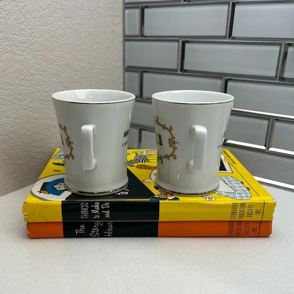 Vintage Mother Father Mugs Cups Porcelain - Picture 4 of 12